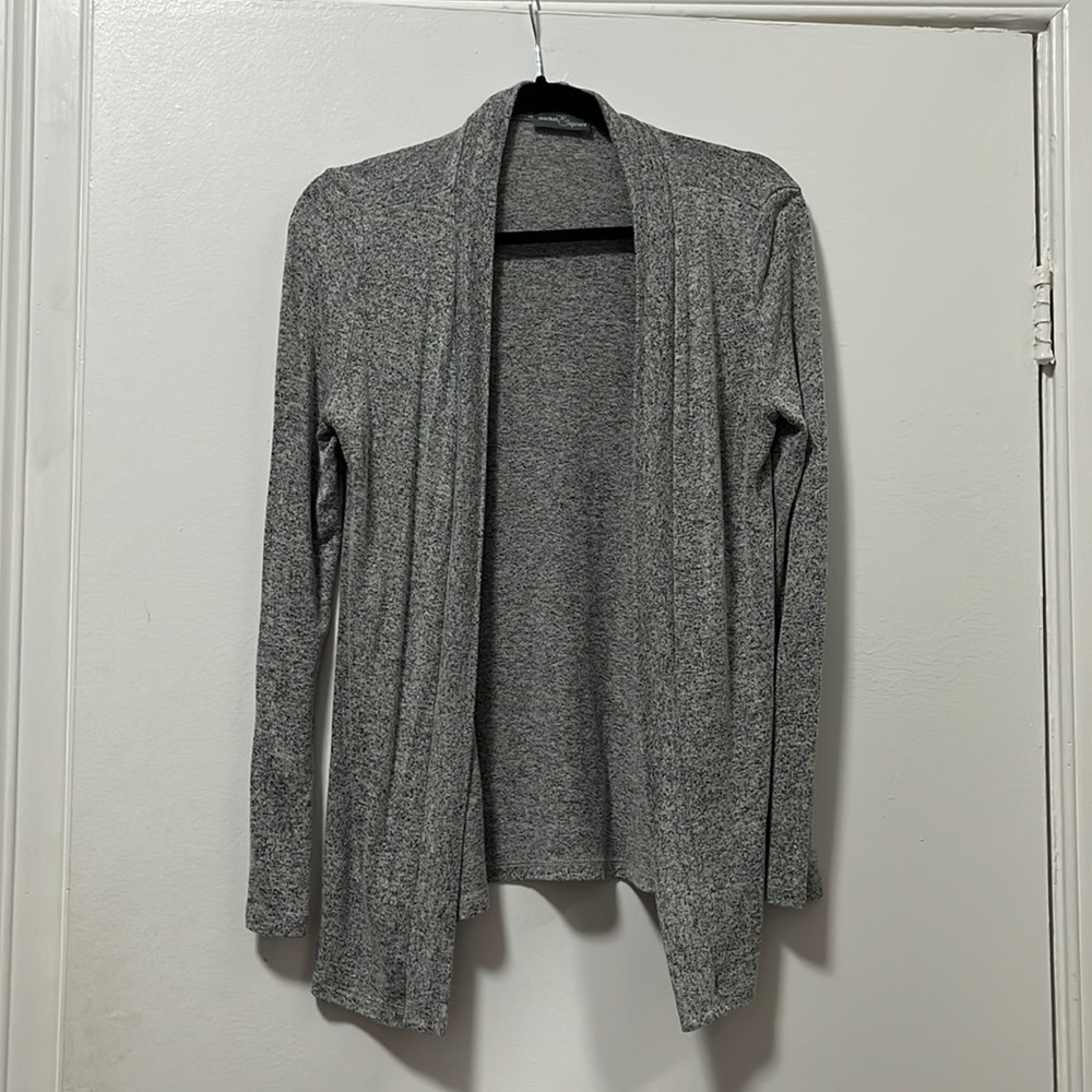Heathered grey cardigan